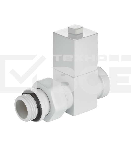 Набор дизайн-вентилей Royal Thermo CUBE, прямой (белый) 1/2