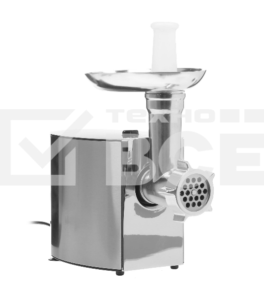 Мясорубка электрическая Galaxy Line GL 2400 серый, 1200 Вт, 1.3 кг/мин, реверс, защита от перегрузки, металлический лоток, насадки - 5