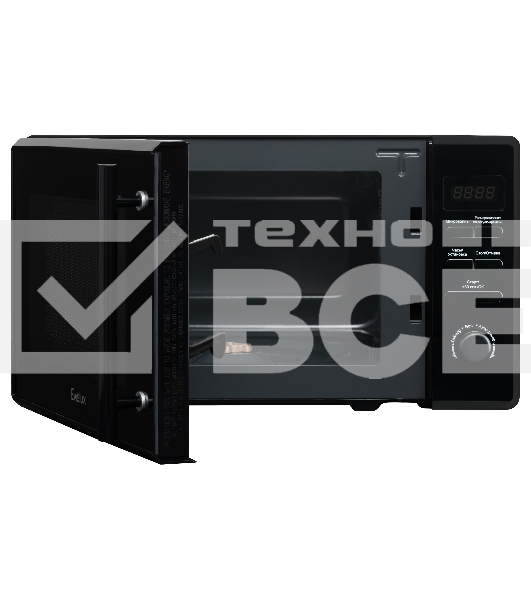 Микроволновая печь Evelux MW 203 B черный, 20 л, 700 Вт, переключатели - кнопки, поворотный механизм