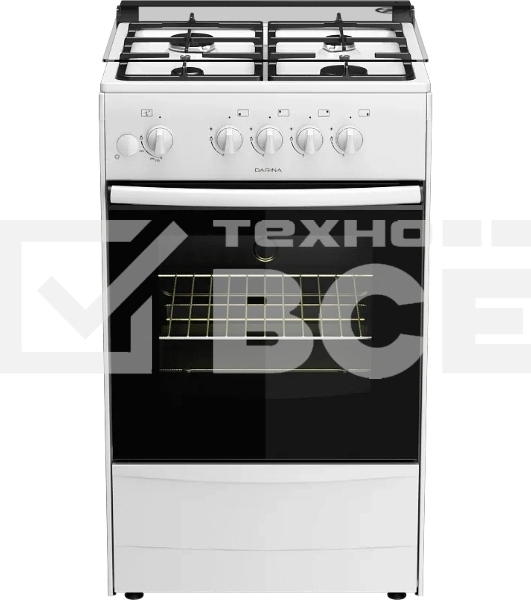 Плита газовая Darina 1B1 GM 441 008 W белый/черный, конфорок 4 шт, духовка 50 л, 50 см x 85 см x 51 см
