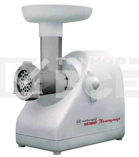 Мясорубка электрическая Белвар Помощница КЭМ-П2У 304-04 белый, 1500 Вт, 0.4 кг/мин, реверс, насадки - 6