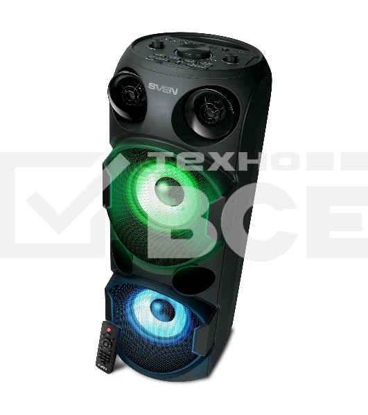 Колонка АС Sven PS-750, черный (80 Вт, TWS, Bluetooth, FM, USB, microSD, LED-дисплей, 2х4400мА*ч)