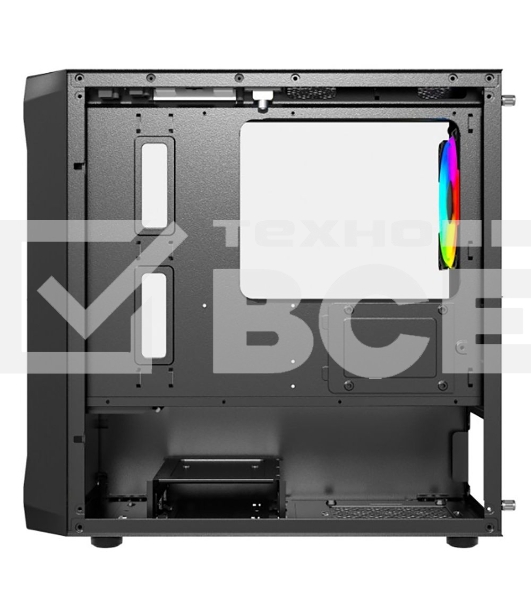 Компьютерный корпус Powercase Mistral Micro A3B ARGB, Tempered Glass, 2x 140mm ARGB PWM+1x 120mm ARGB PWM, чёрный, mATX  (CMMAB-A3)