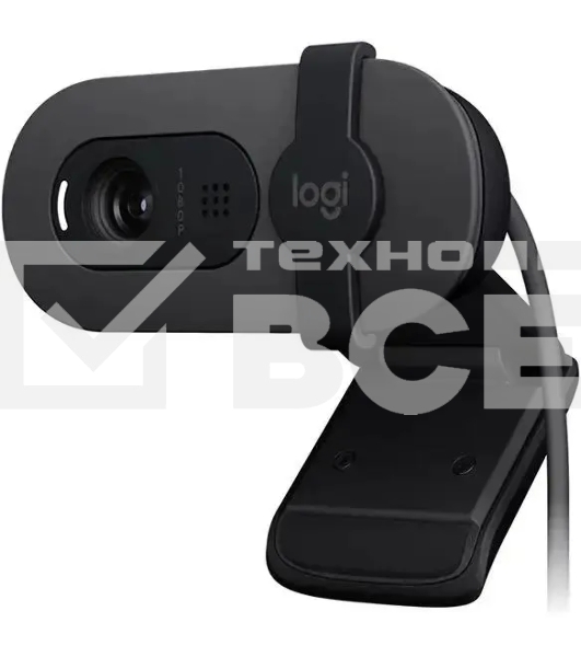 Веб-камера Logitech HD Webcam Brio 100 черный 2Mpix (1920x1080) USB-A с микрофоном (960-001587)