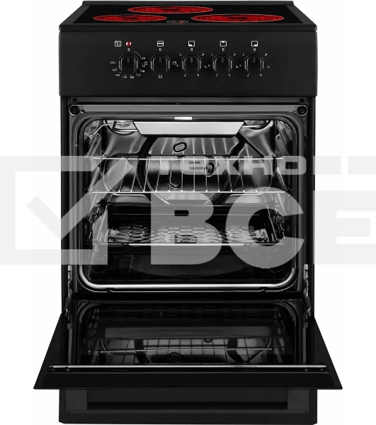 Плита электрическая Weissgauff WES E2V05 B черный, конфорок 3 шт, духовка 50 л, 50 см x 85 см x 56 см