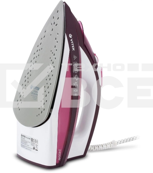 Утюг Vitek Luxure 1215-VT-03 2400Вт бордовый/белый