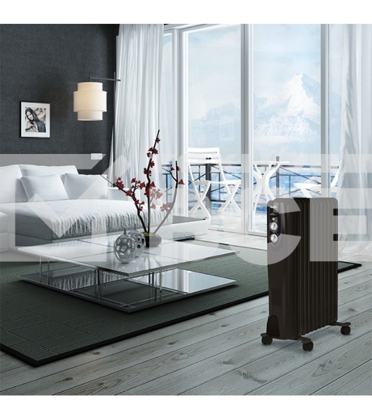 Масляный обогреватель Ballu Classic Black BOH/CL-11BRN (11 секций) черный, 2200 Вт, 27 м2, термостат
