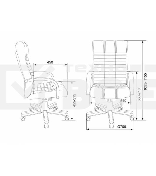 Кресло руководителя Бюрократ KB-10WALNUT/B/LEATH черный, кожа, крестовина дерево