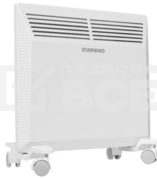 Конвектор Starwind SHV5010, белый, 1000 Вт, 15 м2, термостат, 1 режим мощности