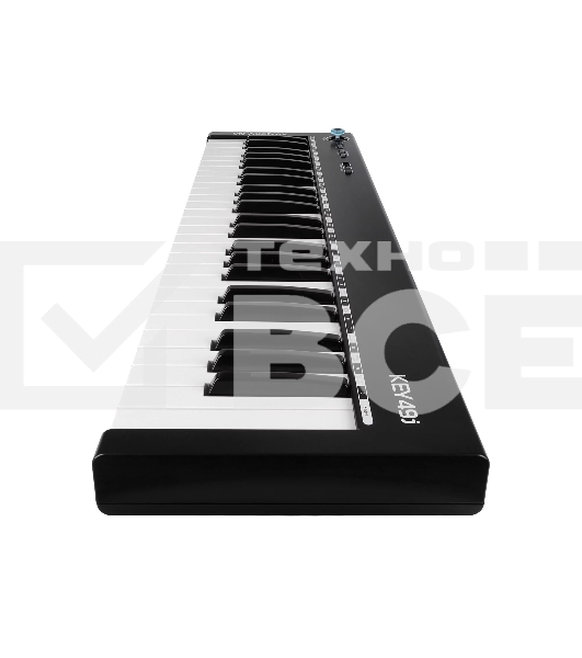 Клавиатура MIDI [AX-1973K] Axelvox [KEY49j Black] 4-октавная (49 клавиш) динамическая USB, 3 кнопки, джойстик (Pitch Bend и Modulation), 1 программируемый фейдер, вход Sustain педали, выключатель питания, питание от USB. Цвет черный.