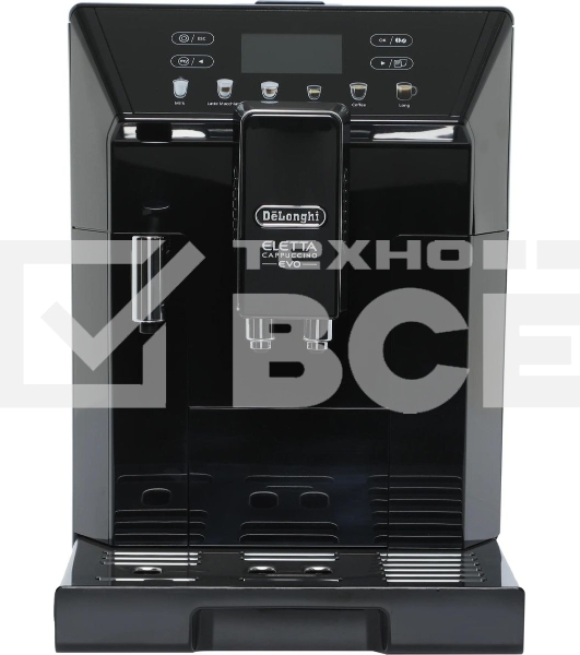 Кофемашина автоматическая DeLonghi ECAM46.860.B черный, исп. кофе - зерновой/молотый, 2 л, 1450 Вт, 15 Бар.