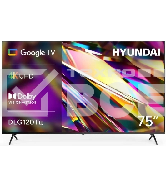 Телевизор Hyundai 75' H-LED75BU7011 черный LED 4K UHD 60Hz Smart TV 2GB/16GB
