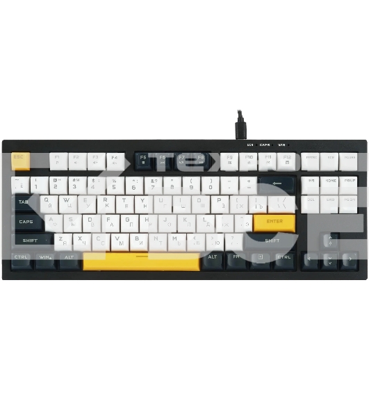 Клавиатура проводная Ritmix RKB-587BL синий-белый-оранжевый