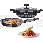 Сотейник Rondell Urban Pro RDA-1988 d=26см, (с крышкой) черный, фото2