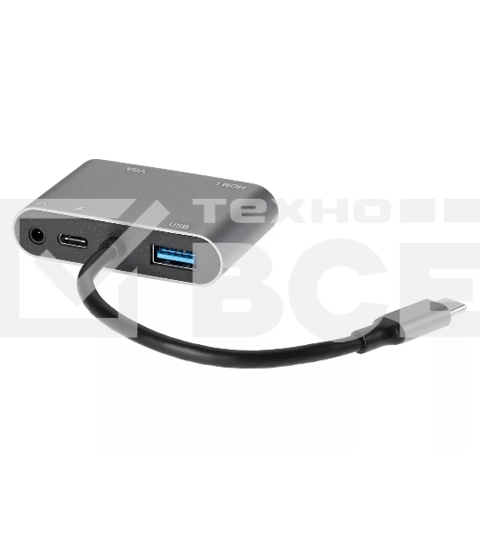 Адаптер USB Type-Cm-->VGA, HDMI 4k*30Hz, USB3.0, PD, Audio,iOpen (Aopen/Qust/VCOM)<ACU4511>