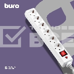 Сетевой фильтр Buro 600SH-16-1.8-W 1.8м (6 розеток) белый (коробка), фото 1
