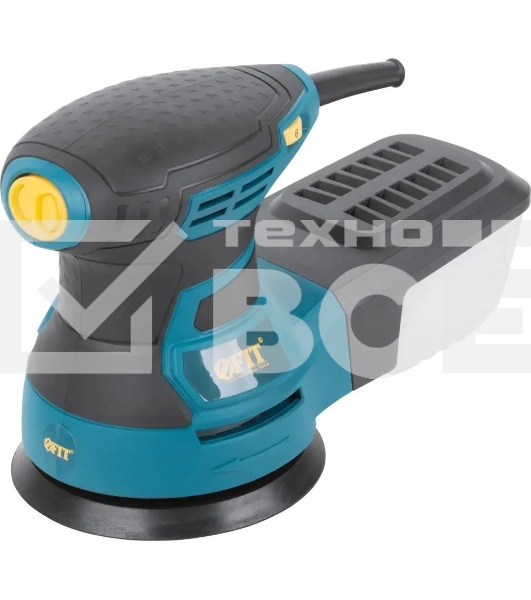 Шлифмашина эксцентриковая FIT OS-350, 350 Вт, 3000-13000 об/мин, 125 мм, 1,5 кг, липучка, пластик. контейнер, коробка