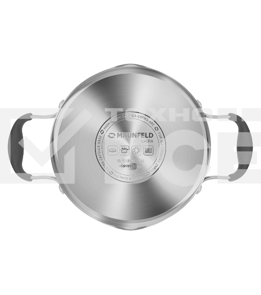 Кастрюля Maunfeld LAURA MCS22S08GR из нержавеющей стали со стеклянной крышкой, 18 см, 2,2 л.