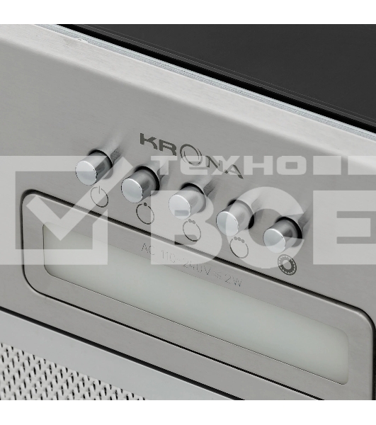 Вытяжка полновстраиваемая Krona AMELI LIGHT 600 INOX PB управление кнопочное, нержавеющая сталь