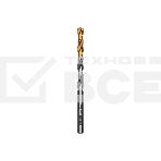 Сверло спиральное по металлу Denzel 5 x 86мм, Р6М5, Golden Tip, многогранная заточка, фото 1