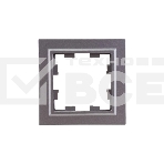 Рамка 1-мест. IEK BRITE РУ-1-БрС сталь, фото 1