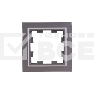 Рамка 1-мест. IEK BRITE РУ-1-БрС сталь