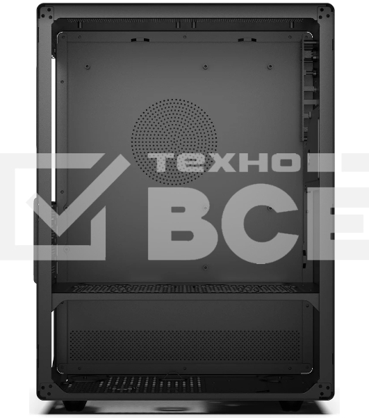 Компьютчерный корпус CBR mATX Minitower V500, без БП, 1хUSB 3.0, 2хUSB 2.0, HD Audio+Mic, закаленное стекло, черный [PCC-MATX-V500-WPSU