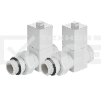 Набор дизайн-вентилей Royal Thermo CUBE, прямой (белый) 1/2