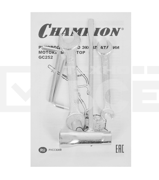 Мотокультиватор Champion GC252 1.9 лс 51.7сс шир. 25 см глуб. 22.5 см 1.2 л 15.85 кг