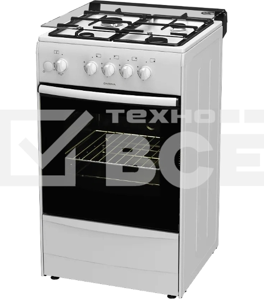 Плита газовая Darina 1B1 GM 441 008 W белый/черный, конфорок 4 шт, духовка 50 л, 50 см x 85 см x 51 см