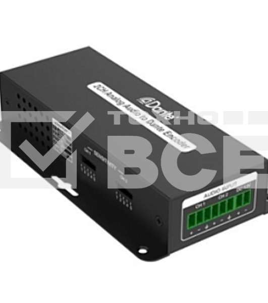 Конвертор INTREND [ITDAN-PT2] Аналог - Dante (передатчик), 2 аналоговых входа (6-pin phoenix, балансный/линейный), 1xRJ45(Dante)