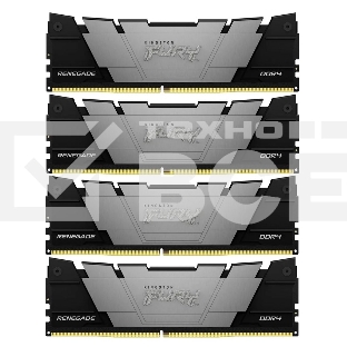 Оперативная память Kingston Fury Renegade, DDR4, 128GB (4x32GB), 3200MHz, CL16, DIMM, радиатор, чёрный