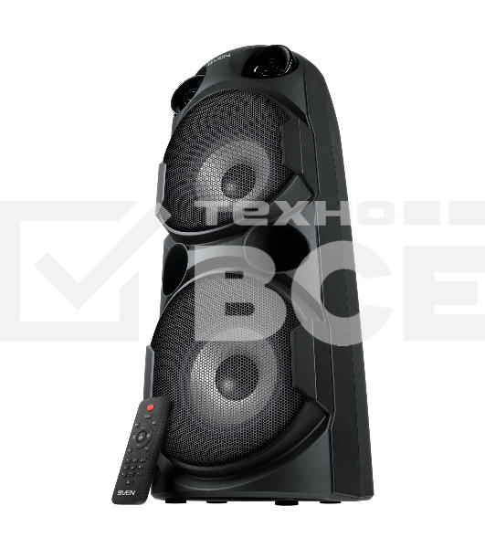 Колонка АС Sven PS-750, черный (80 Вт, TWS, Bluetooth, FM, USB, microSD, LED-дисплей, 2х4400мА*ч)