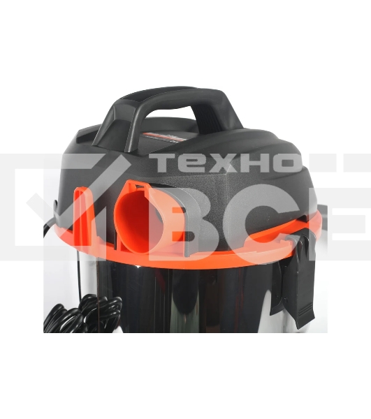 Строительный пылесос Patriot VC 330 оранжевый, 1600 Вт, уборка сухая/влажная, пылесборник контейнер, 30 л