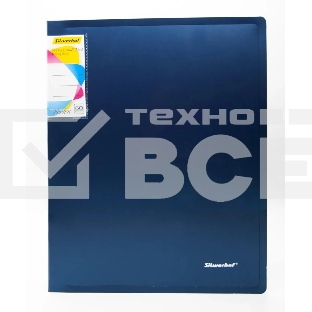 Папка с 60 прозр.вклад. Silwerhof Perlen 292961-74 A4 1мм карман синий металлик