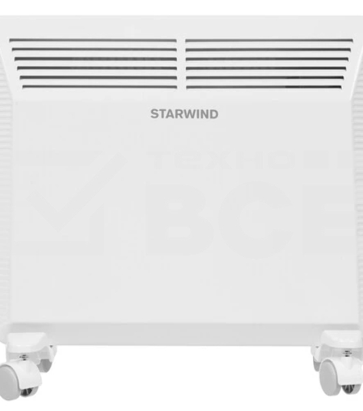 Конвектор Starwind SHV5010, белый, 1000 Вт, 15 м2, термостат, 1 режим мощности