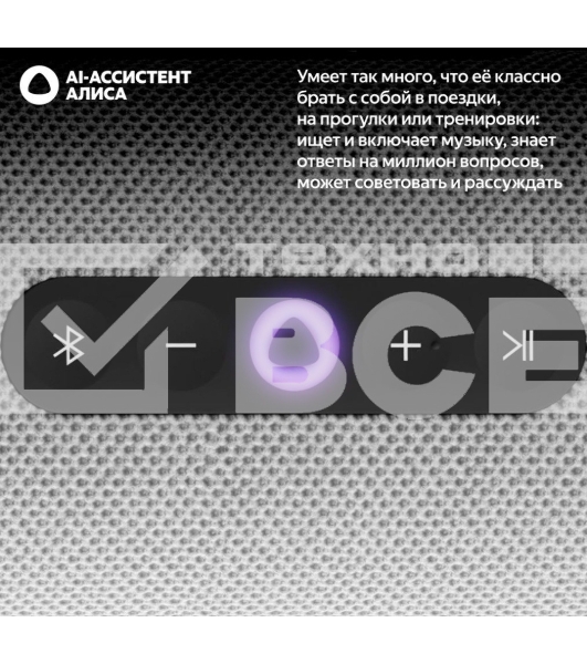 Умная колонка Яндекс Станция Стрит с Алисой, портативная, модель YNDX-00030GRY (серый)