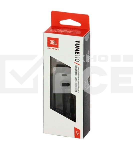 Проводные наушники JBL Tune 110 черный, внутриканальные, Jack 3.5 мм