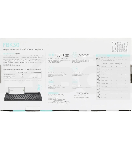 Клавиатура A4Tech Fstyler FBK30 черный/серый USB беспроводная BT/Radio slim Multimedia (FBK30 BLACKCURRANT)