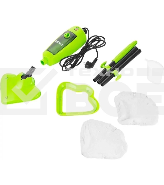 Швабра паровая Kitfort КТ-1055 1000Вт зеленый