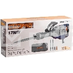 Молоток отбойный MAX-PRO MPDH1700/14H электрический 1700 Вт, 1900 уд/мин, 60 Дж, 30 мм HEX, 14 кг, резиновый кабель, дополнительные щетки, кейс, фото5