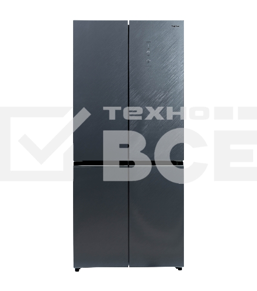 Холодильник Бирюса CD 496 TCG текстурированное серое стекло трёхкамерный 334/162л морозилка снизу, NoFrost, Side by Side