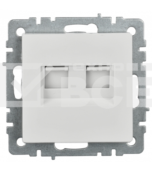 Розетка компьютерная двойная IEK BRITE РК10-2-БрБ RJ45 кат.5E белый