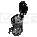 Кофеварка капельного типа, максимальная мощность 600 Вт, объем резервуара для воды 600 мл, стеклянная колба, индикатор уровня воды, съемный моющийся фильтр, противокапельная система, функция поддержания температуры, мерная ложка в комплекте, черный, фото4