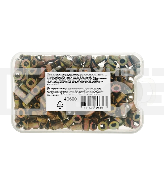 Заклепки резьбовые Denzel стальные, оцинкованные, М3, пластиковый кейс, 200 шт.