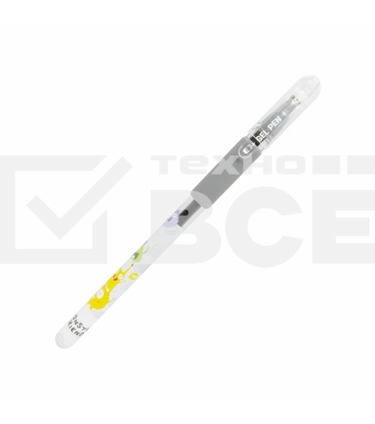 Ручка гелевая Deli EG101-BK прозрачный, d=0.5мм, черные чернила, игловидный пишущий наконечник, резиновая манжета