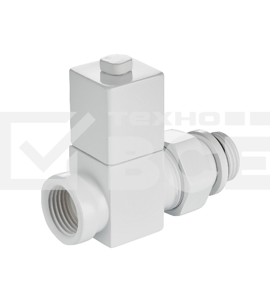 Набор дизайн-вентилей Royal Thermo CUBE, прямой (белый) 1/2