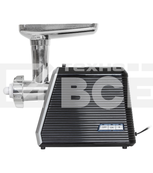 Мясорубка электрическая JVC JK-MG128 черный, 2500 Вт, 2.7 кг/мин, реверс, металлический лоток, насадки - 4