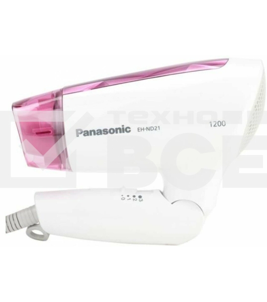 Фен Panasonic EH-ND21-P615 белый/розовый, 1200 Вт, компактный