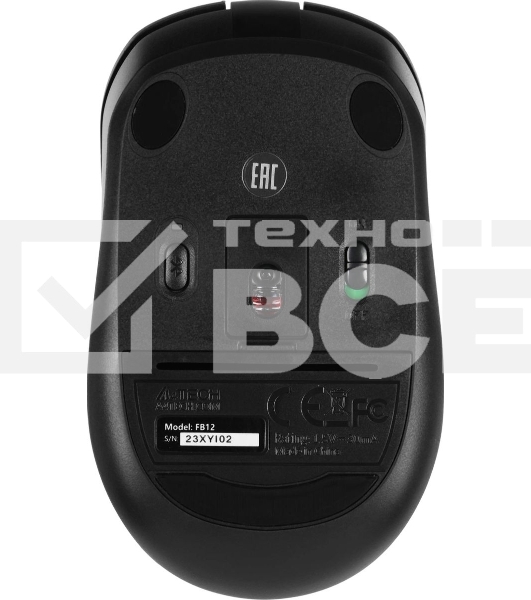 Мышь беспроводная A4Tech Fstyler FB12 черный, 1200 dpi, радиоканал, Bluetooth, USB, кнопки - 3